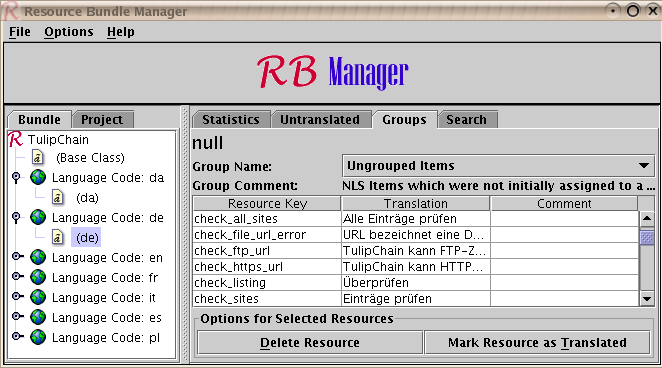 Resource Bundle Manager screenshot