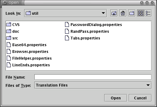 Attesoro open file dialog.